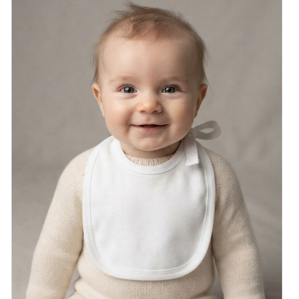 BB10: Plain White Neck Tie Bib (Made in UK) BB10: Plain White Neck Tie Bib (Made in UK)
